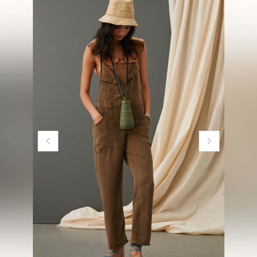 Pilcro Olive Brown Utility Jumpsuit